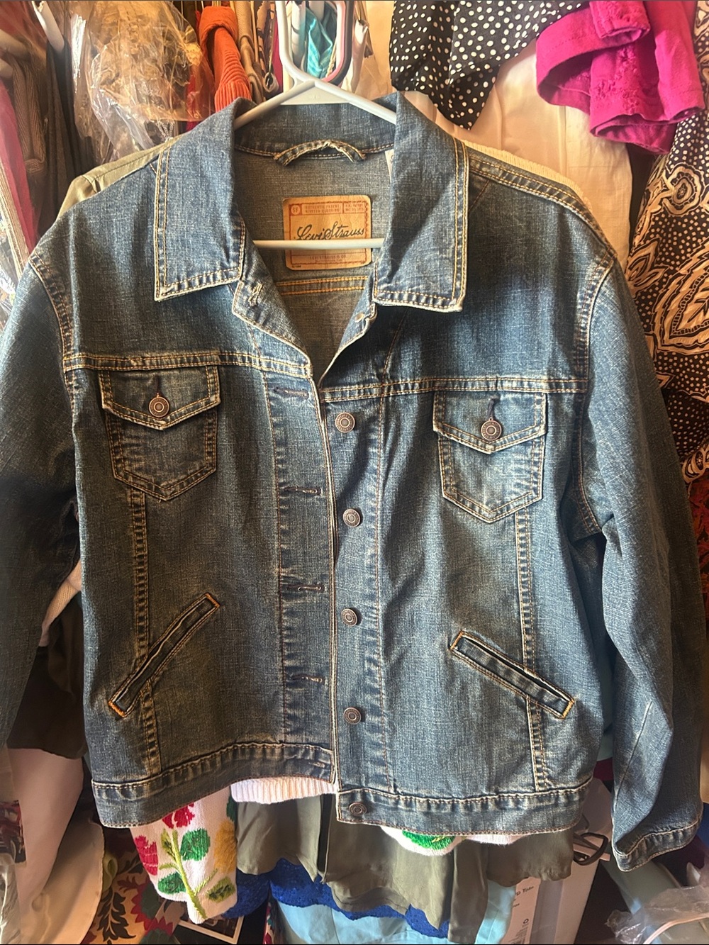 Vintage Signature by Levi Strauss Blue Denim Jacket misses 12-14 large exc con